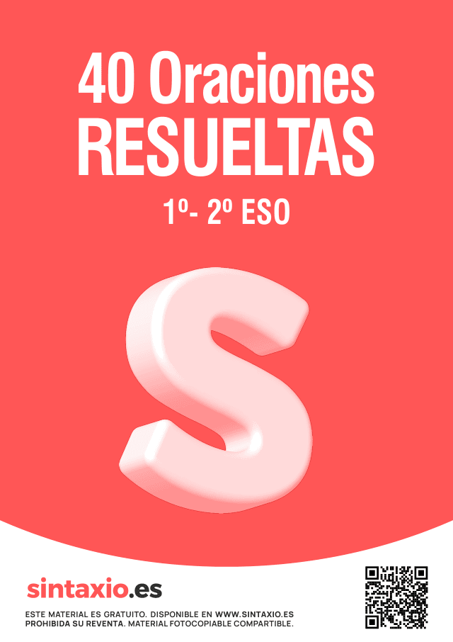 Portada del cuadernillo gratuito 40 oraciones resueltas de Sintaxio