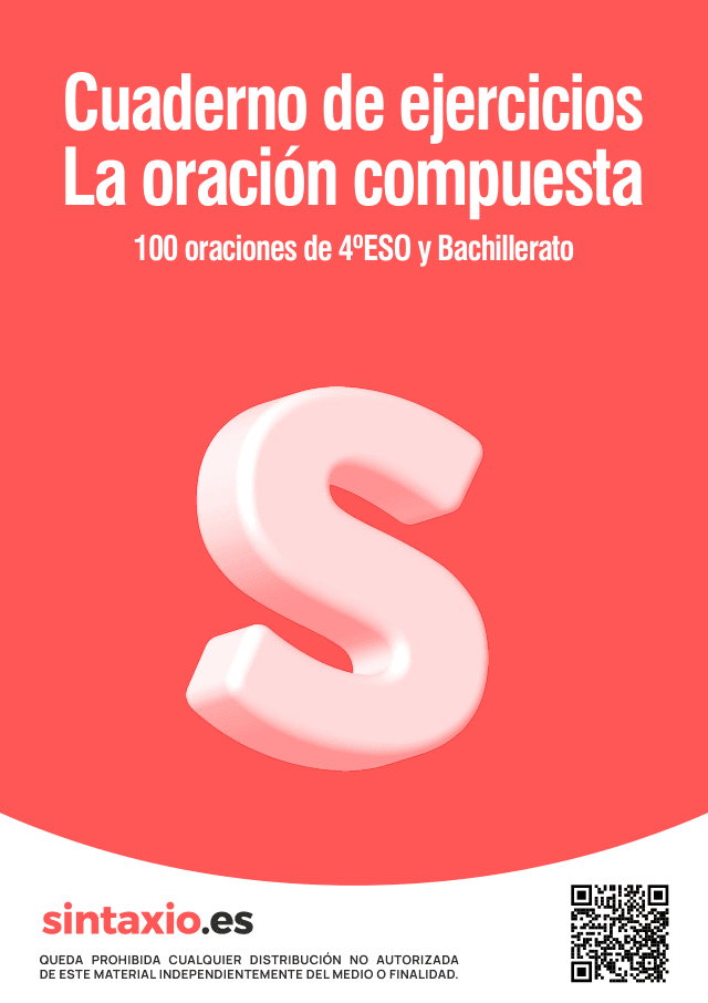 Portada del Cuaderno de ejercicios: la oración compuesta de Sintaxio