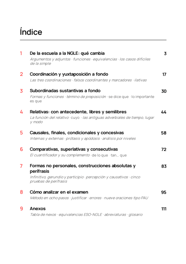 Sintaxis para Bachillerato y PAU: página de muestra 1